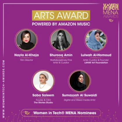 Women in Tech MENA Awards 2023, Arts Award nominees